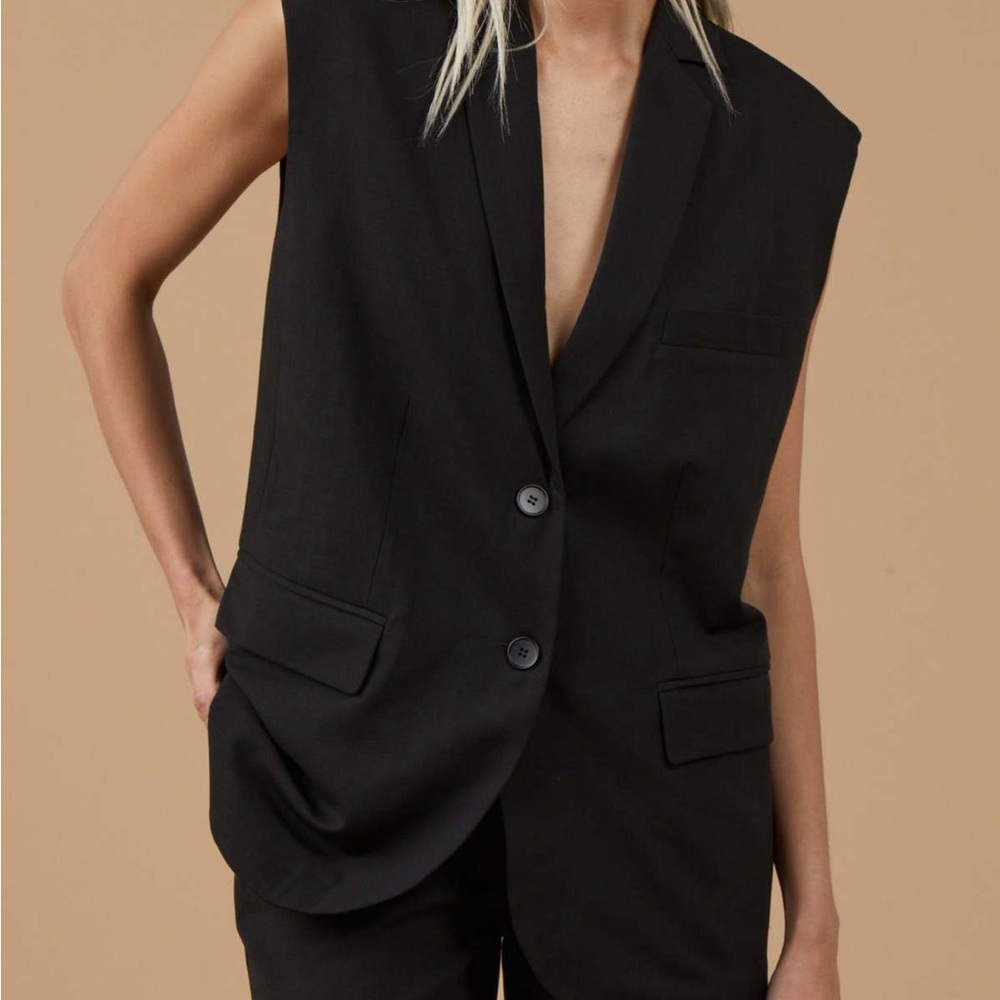 Sophie Rue Black Sleeveless Blazer Vest